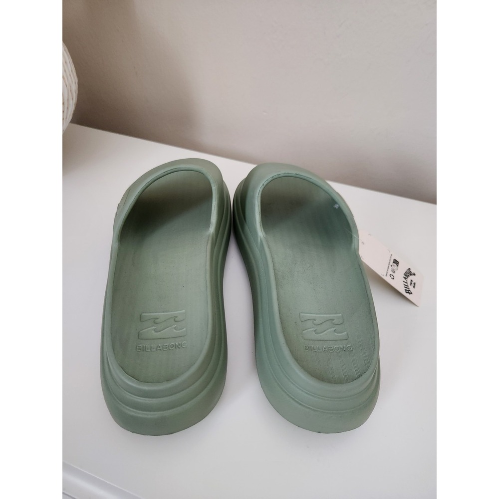 Billabong Women Green Platform Cushion Slides Sandal Comfort Shoe Size 10 - Picture 2 of 10